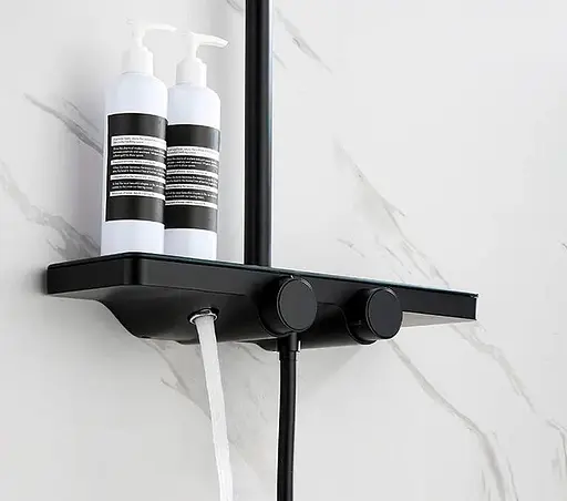 Душова система Dusel Bronx Thermostatic Black (233307000), Чорний матовий - фото 6