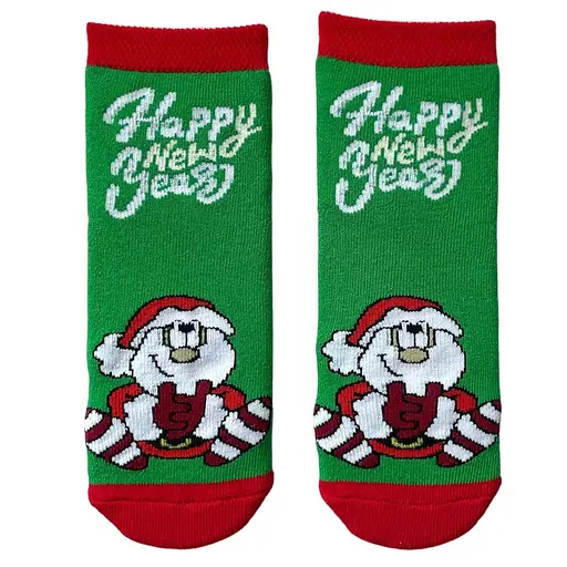 Дитячі Новорічні шкарпетки з індійської бавовни махрові Гномик 423010 18-20 - фото 1