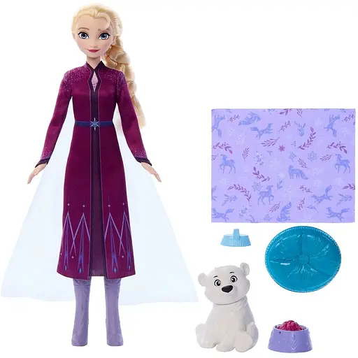 Набор с куклой Disney Frozen Эльза и маленький медвежонок из мультфильма Ледяное сердце (JFG16) - фото 2