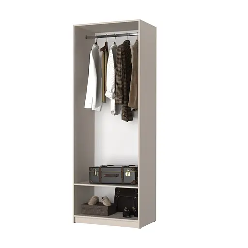 Шафа 2-дверна MebelStar Оскар Gloss BL-B, стандарт 80x52x220 см Антрацит/Альмонд (MBS-5109) - фото 4