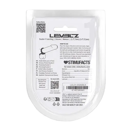 Эрекционное кольцо Levelz by Shots M (черный) - фото 8