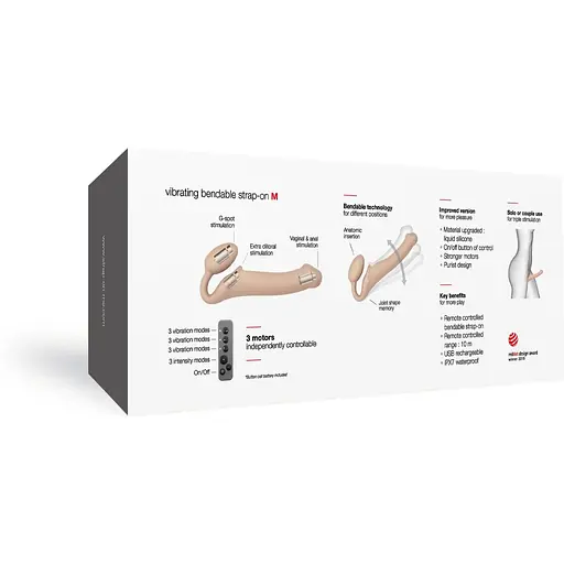 Безременный страпон с вибрацией Strap-On-Me Vibrating Flesh M - фото 7