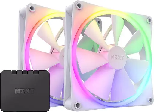 Комплект вентиляторов NZXT 2шт F140 RGB Twin Pack White (RF-R14DF-W1) - фото 1