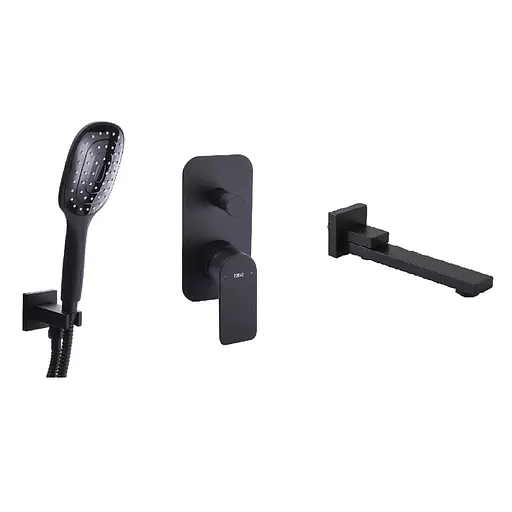 Змішувач для ванни TOPAZ SARDINIA TSG 08202-200N-BL чорний з поворотним виливом для сучасного інтер'єру