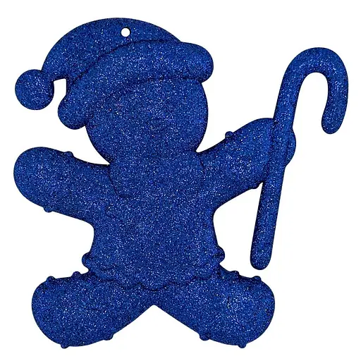 Елочная игрушка MIS LT Пряник-снеговик 10х10х1,5 см синий - фото 1