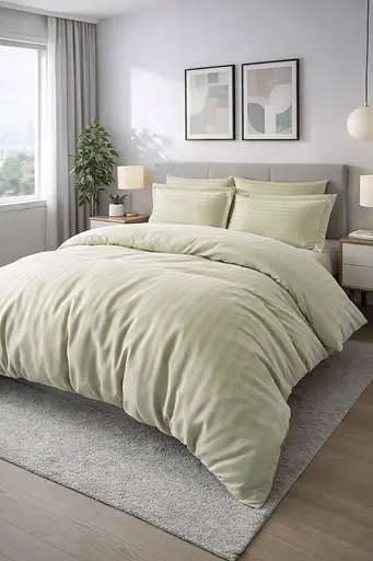 Комплект постельного белья евро 200х220 сатин оливковый TC303376201 - фото 1