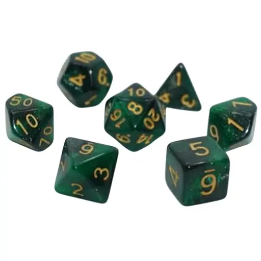 Набор кубиков Galaxy 7 Dice Set - Dark green , 7 шт. (g7dgala05) - фото 1