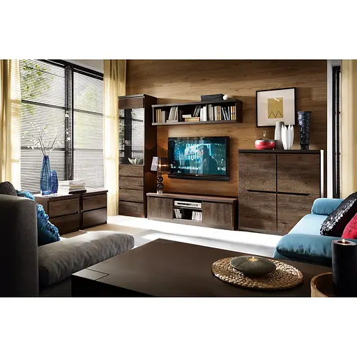 Тумба під телевізор ВМК (БРВ) Джулі RTV2D Венге магія + Дуб конкордія (GRB-1957) - фото 3