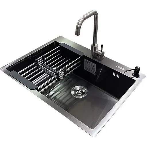 Комплект мийка + змішувач Romzha Arta U-650S Max BL (B) - фото 1