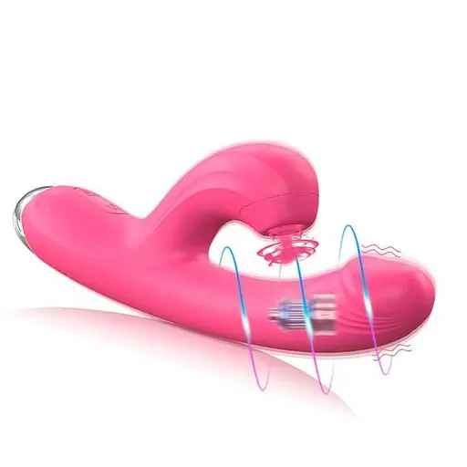 Вибратор с 20 режимами стимуляции клитора и точки G USB 21,3 см Красный - фото 1