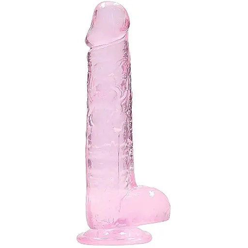 Фалоімітатор RealRock Crystal Clear 8" 21 см (рожевий)