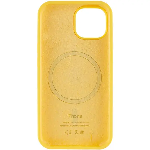 Чехол Silicone Case Full Protective AA with MagSafe для Apple iPhone 14 Plus 6.7 Желтый/Yellow - фото 3
