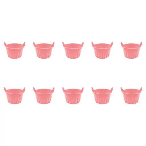 Набор из 10 силиконовых порционных формочек для выпечки кексов и десертов, Kitchen Master Розовый 87347 - фото 2