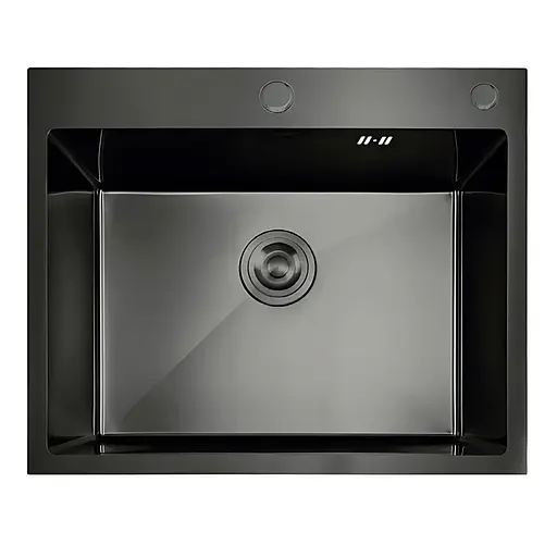 Кухонна мийка з нержавіючої сталі Mixxus MH5843 Decor Nano-Black MI7042, Графит - фото 1