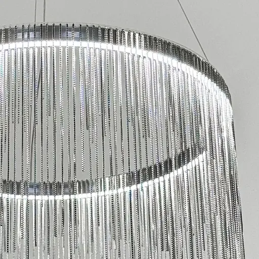 Хромована люстра з ланцюжками на 2 яруси Ø 80+50 см | Line F | Арт. SP07-800+500 - фото 12