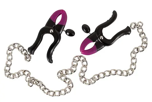 Затискачі для сосків на ланцюжку Bad Kitty Silicone Nipple Clamps 52 см сріблястий - фото 3