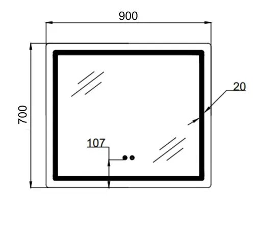 Зеркало Qtap Mideya (MI2) прямоугольное с LED-подсветкой Touch QT2078NCF9070 - фото 3