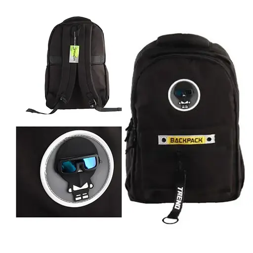 Рюкзак підлітковий, 3 блискавки, потайний карман, із пеналом, сумка, 9066