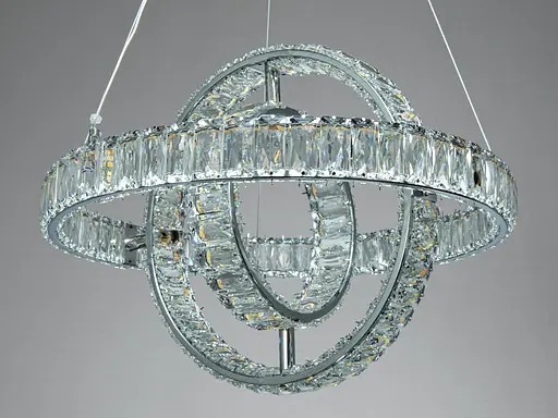 Світлодіодна люстра Romin підвісна 2 кільця золото 86 Вт - фото 4