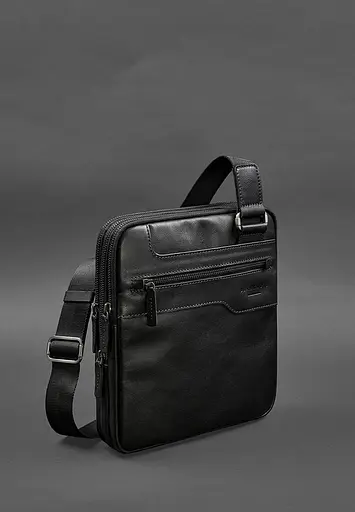 Чоловіча шкіряна сумка-месенджер 3 блискавки - фото 2