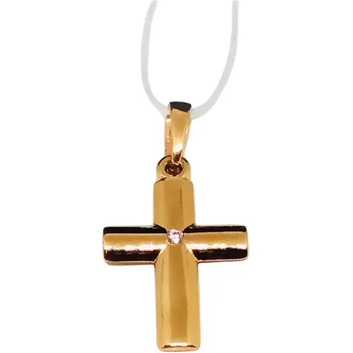 Золотий хрестик Столична Ювелірна Фабрика з фіанітом. 440561