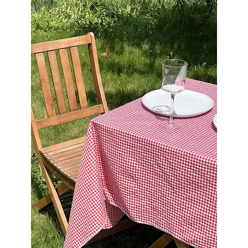 Скатертина в клітинку для столу Зефір 300х150 см Червона і Біла - фото 4