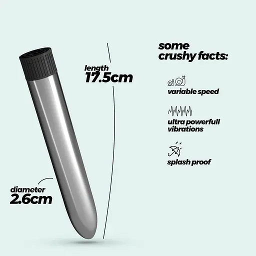 Вібратор Crushious Classic Vibe 17.5 см (сріблястий) - фото 10