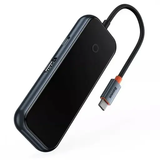 USB-Hub Baseus AcmeJoy 5-Port Type-C HUB Adapter(Type-C to USB3.0*2+USB2.0*1+Type-C PD&Data *1+RJ45*1)Dark Gray