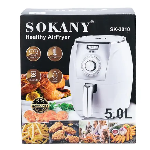 Аэрофритюрница безмасляная Sokany SK-3010 5л электрическая с механическим управлением 1500Вт - фото 10
