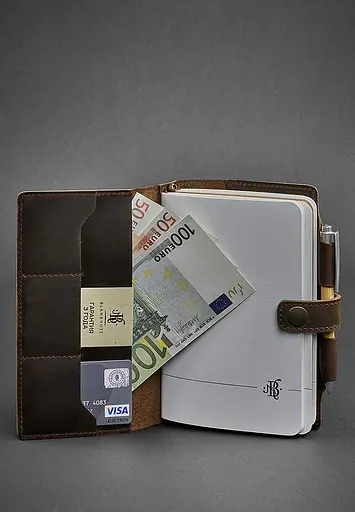 Шкіряний блокнот (Софт-бук) 4.0 темно-коричневий Crazy Horse - фото 4