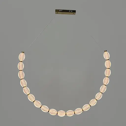 Дуговая Led люстра с 20 прозрачными рельефными шариками в корпусе 140 см Line F | Ст. MJ344-1400L AB+CL - фото 2