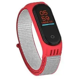 Ремешок Nylon Mi Band 5/6 Красный Розовый (18) - фото 1