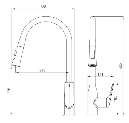 Смеситель для кухни Qtap Vlasta New с выдвижным изливом QTVLA344CRM45646 - фото 8