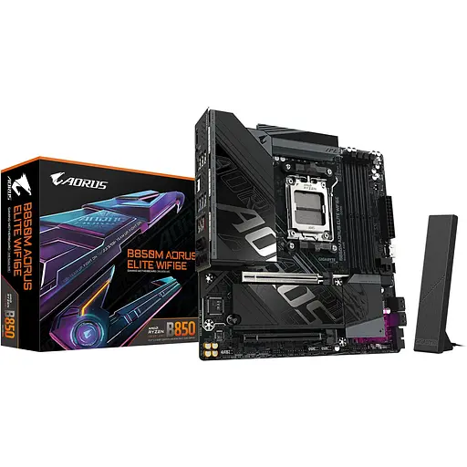 Материнская плата Gigabyte B850M Aorus Elite WIFI6E sAM5 B850 4xDDR5 M.2 HDMI DP Wi-Fi BT mATX - фото 5
