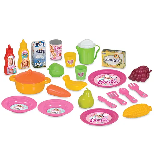 Візок з посудом та продуктами Dede Barbie 25 предметів (1508) - фото 3