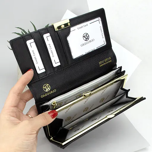 Гаманець жіночий шкіряний Gregorio GS-100 класичний чорний - фото 6