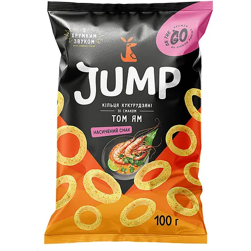 Снек кольца кукурузные Jump со вкусом Том-ям 100 г