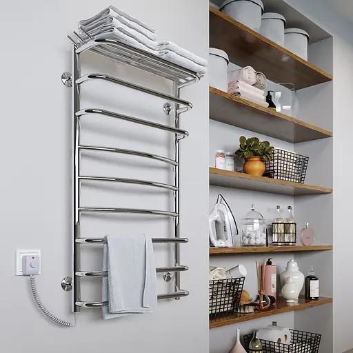 Електрична Сушарка для рушників Kosser Канна 900x400/8 EL рег. ДК05EL, Хром, Ліве - фото 3