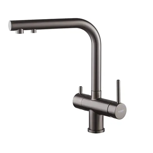 Змішувач для кухні на дві води Koer KB-72001-07 KR3393 Графит - фото 1