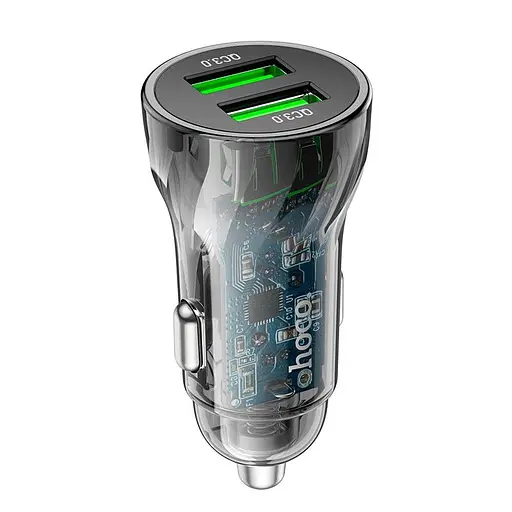 Адаптер автомобильный HOCO Transparent Discovery Edition dual port Z47 2USB, QC, 3A - фото 2
