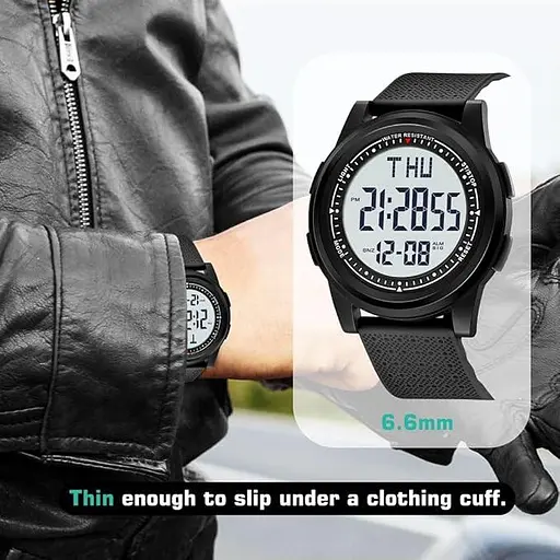 Aswan watch Цифровые часы для мужчин с будильником, светом, датой, секундомером, двойным временем - фото 2