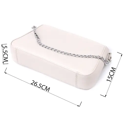 Сумка багет Shvigel с цепочкой и съемным ремешком из натуральной кожи 26.5х15х5.5 см sum0027032 - фото 3