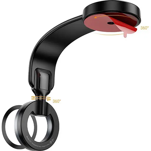 Автодержатель Hoco H71 Totem Ring Magnetic Black (642156) [151307] - фото 4