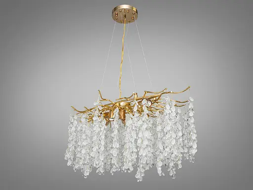 Алюмінієва кришталева люстра Гліцинія витягнутої форми, 10 ламп - фото 3