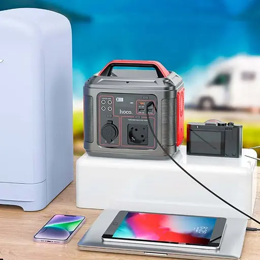 Портативна зарядна станція Hoco DB28 300W 296Wh 80000mAh Silver / Red - фото 5