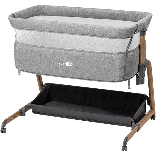 Кроватка для ребенка приставная FreeOn Bliss, grey - фото 1