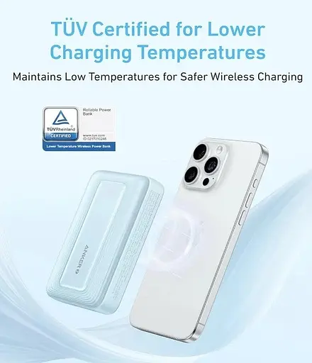 Зовнішній акумулятор Anker Zolo Magnetic Power Bank 10000mAh 30W Wireless Portable Charger (A1685011) - фото 5