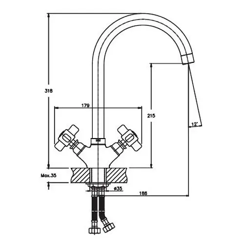 Змішувач для кухні Haiba ODYSSEY 275 HB0316 - фото 2
