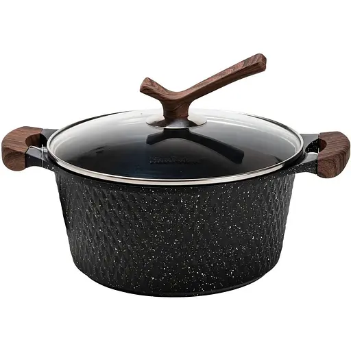 Набір посуду Haus Roland з антипригарним покриттям 5 предметів 12/8/5,4//4,3/3,1 л чорний HP33528B - фото 5