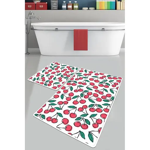 Набір килимків для ванної кімнати Chilai Home Ciliegia Banyo Halisi Djt 60 x 100 + 50 x 60